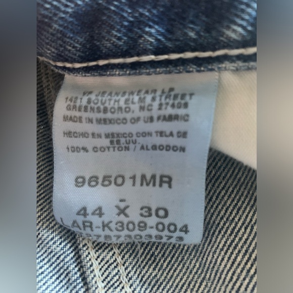 WRANGLER Men’s Destroyed Distressed Denim Blue Jeans Pants 44” x 30” - Picture 3 of 14